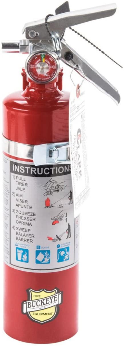 4 Pack Buckeye 13315 2.5 lb Fire Extinguisher ABC Dry Chemical Rechargeable with Bracket