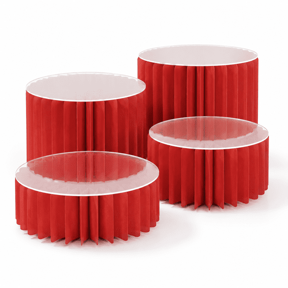 4 Pack Buffet Risers Foldable Accordion Food Display With Disc Dessert ...