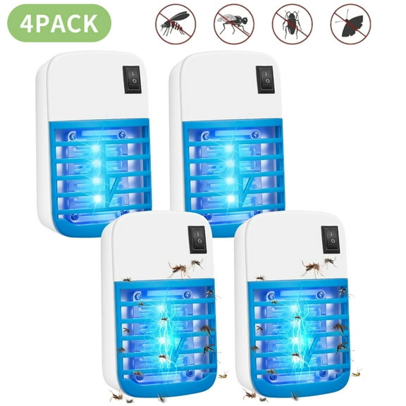 4 Pack Bug Zapper Indoor, Electric Fly Mosquitoes Trapps, Plug in Mosquito Flying Insect Killerr for Home, Bedroom, Kitchen, Office