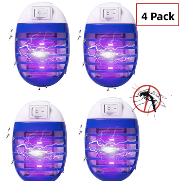 4 Pack Bug Zapper Indoor Plug in Mosquito Killer Trap Zapper, Electric Gnat Fly Trap Zapper for House Indoor Bug Killer Light Eliminates Flying Pests for Home,Blue