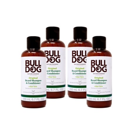 Bulldog Skincare for Men Original Beard Shampoo and Conditioner, 6.7 Oz Pack of 4