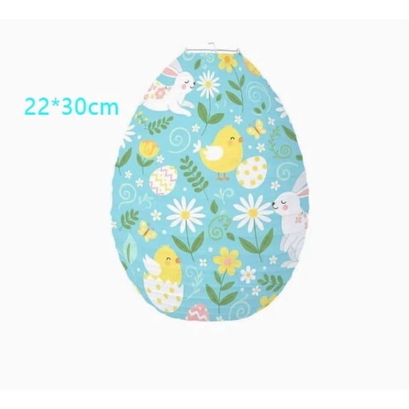 4 Pack Bunny Egg Paper Lanterns - Eco-Friendly Hanging Decorations for Easter, Weddings, and Birthdays