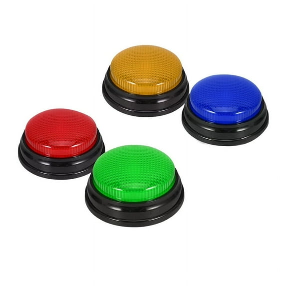 4 Pack Buzzers for Trivia Games, Answer Buzzers for Classroom, Game Buzzers with Lights and Sound Great for Games