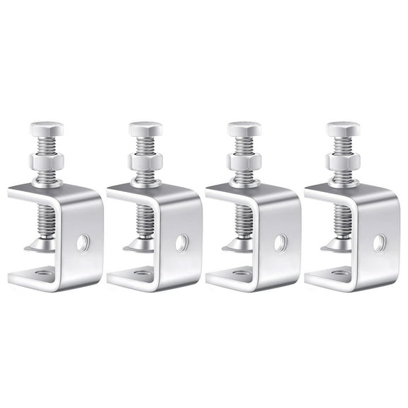 4 Pack C Clamp Clips Set,Adjustable Screw Clamp Carriers Clamp, 30mm 1.2inch Jaw Opening,Stainless Steel Table Clamp