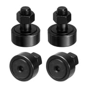 4 Pack CF12-1 Cam Follower KR32 Needle Roller Bearing, Chrome Steel Track Runner Bearings, 19mm Roller Dia M12x1.5mm Male Thread Stud Type Black Oxide for Machine Tool Guide Rail