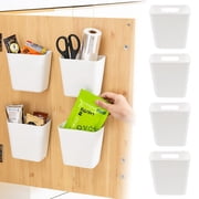 4-Pack Cabinet and Pantry Door Organizer Bins, Self-Adhesive Camper Storage and Organization Baskets for Kitchen Bathroom