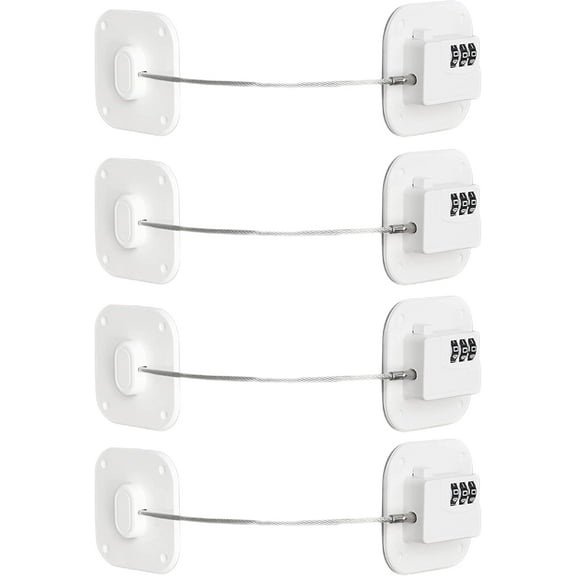 4 Pack Cabinets Lock with Keys, Refrigerator Lock Freezer Lock for Toddler, Child, Adult, Multi Purpose Baby Kid Safety Deep Freezer Fridge Lock with a Key