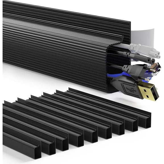 4 Pack Cable Management Under Desk - Office & Home Cable Organizer,J-Channel Cable Management for Clutter-Free Environment,Cable Management Kit,Cord Organizer for Desk,Cord Management,4X15.7in