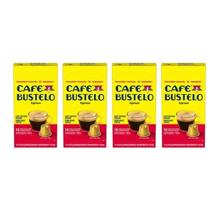 (4 Pack) Cafe Bustelo Espresso Coffee Capsules, 10 Count