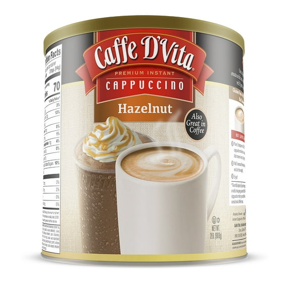 (4 Pack) Caffe D'Vita Hazelnut Cappuccino Mix, 2lb canisters