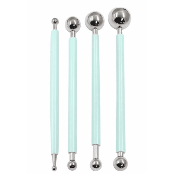 4-Pack Cake or Clay Sculpture Modeling Tools Double-Ended Metal Ball Stylus Dotting Set Stainless Steel for Sculpting Modeling