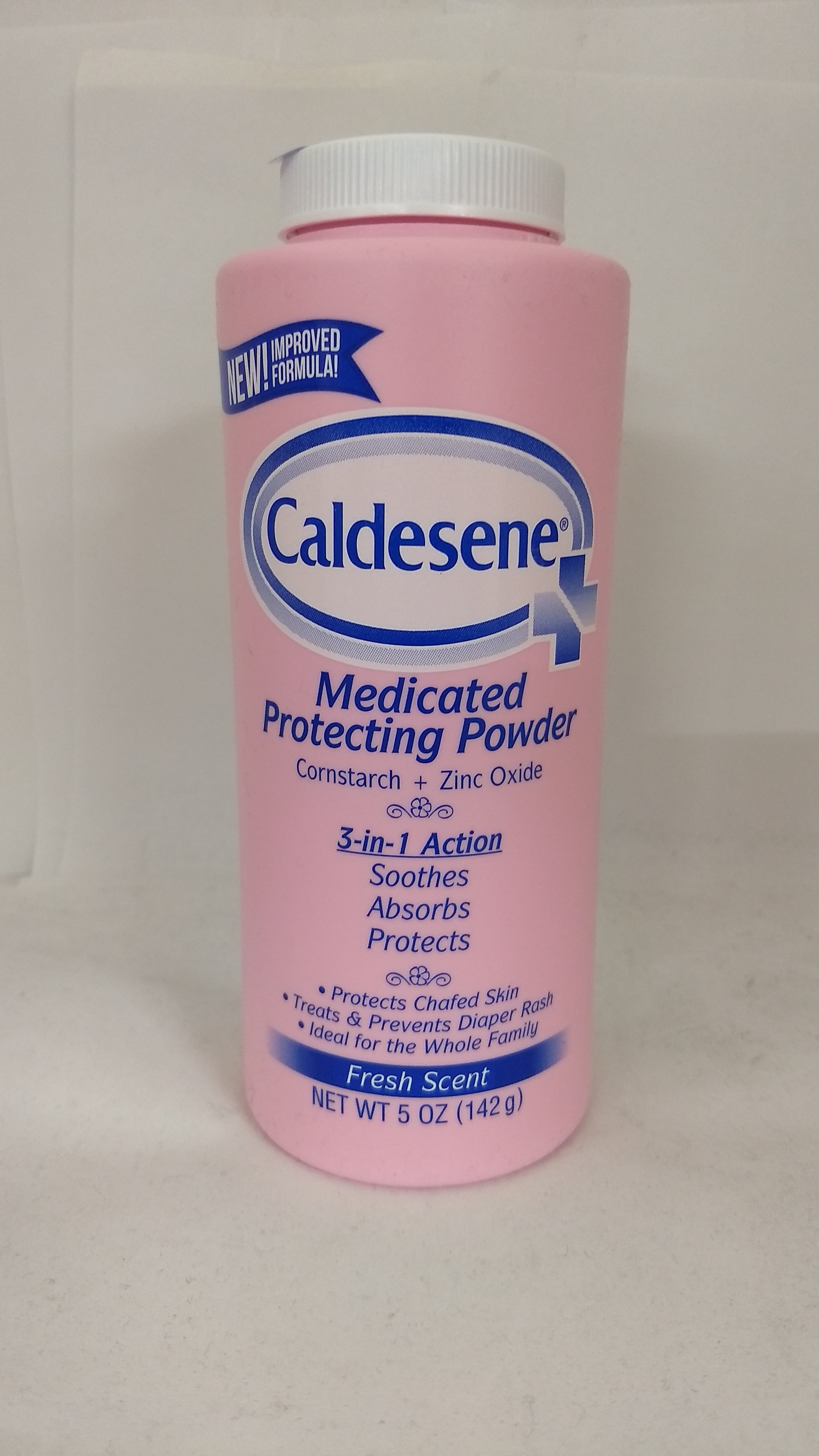 Caldesene Baby Powder with Cornstarch & Zinc Oxide, Light Scent, 5 oz, 4 Pack