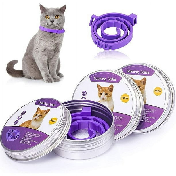 4 Pack Calming Collar for Cats，Adjustable Cat Calm Collar for Small