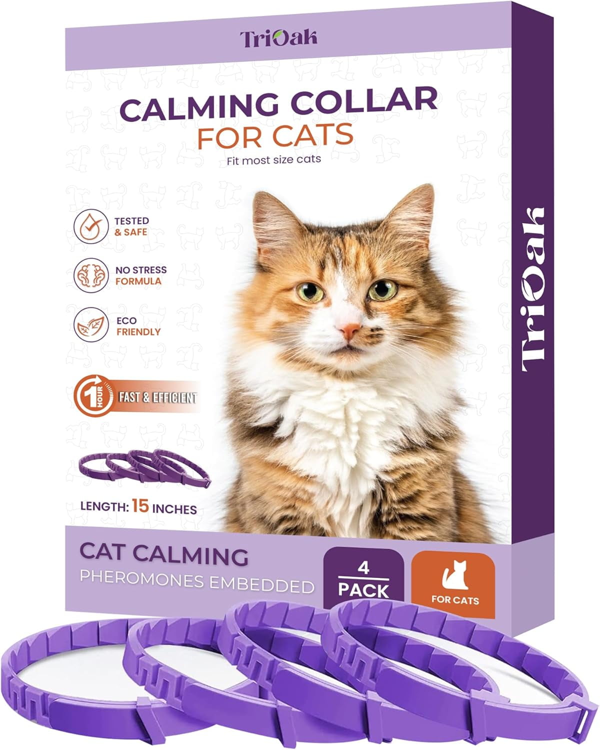 4 Pack Calming Collar for Cats, Cat Calming Collar, Calming Pheromone ...