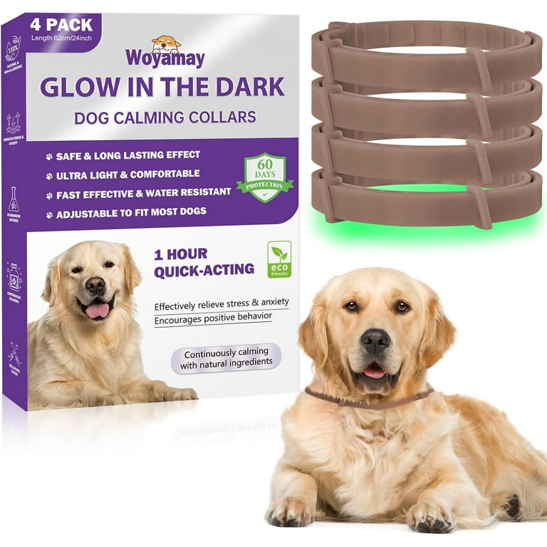 4 Pack Calming Collar For Dogs Luminous Dog Calming Collar For Separation Anxiety Relief For Dogs 60 Days Dog Anxiety Relief Collar Water Resistant Dog Calming Pheromone Collar Brown Walmart
