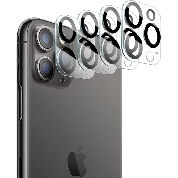 4-Pack Camera Lens Protector for iPhone 11 Pro Max/11 Pro, 9H Tempered Glass Camera Cover Screen Protector Accessories, HD Clarity, Anti-scratch, Case Friendly, Shockproof Full Protective