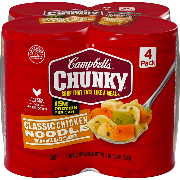 Campbell's Chunky Soup, Classic Chicken Noodle with White Meat Chicken - 18.6 oz