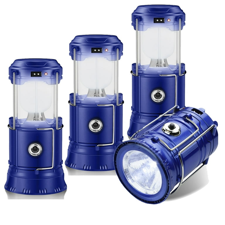 4 Pack Camping Lantern Rechargeable LED Lanterns Solar Lantern