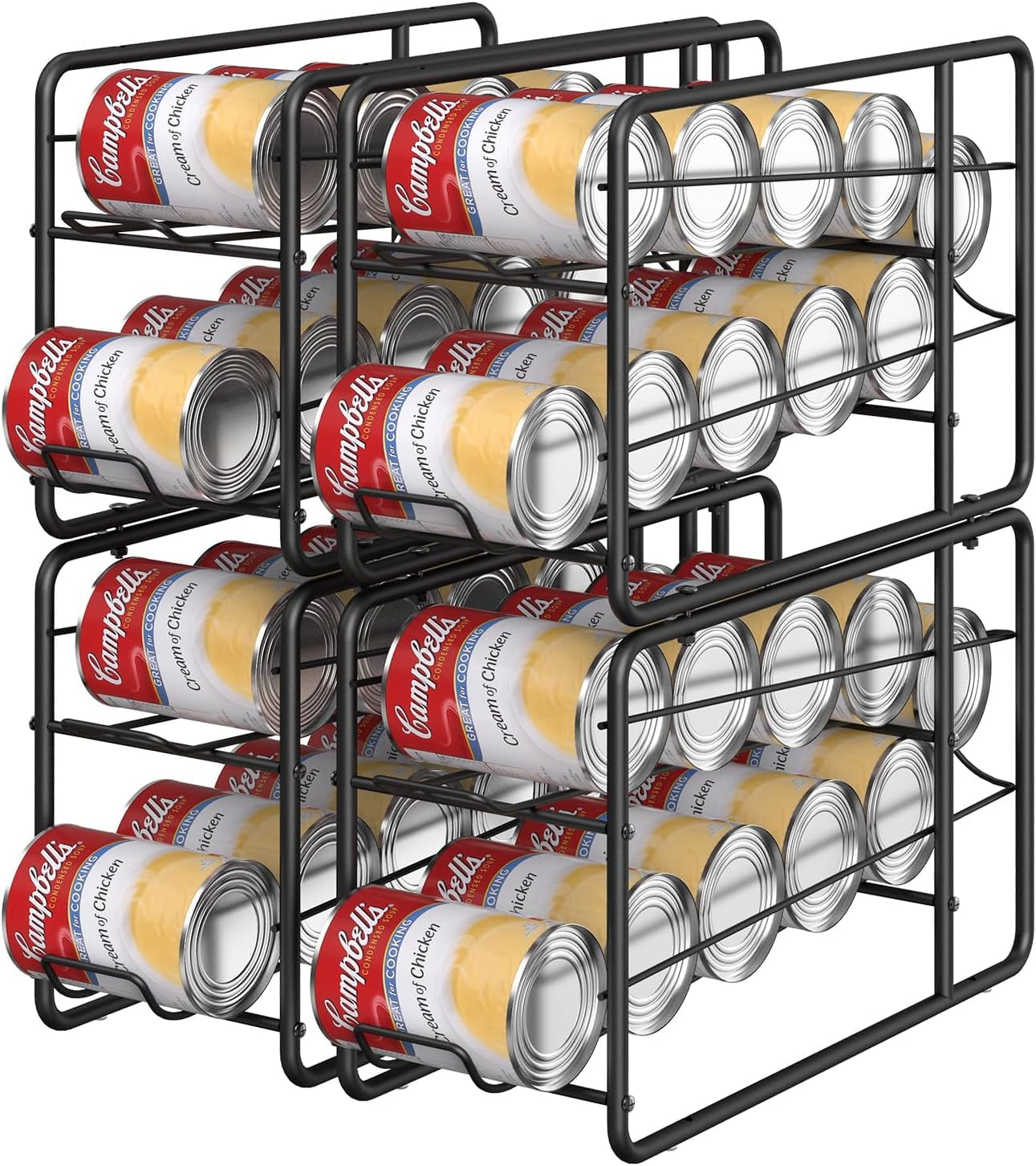 4 Pack Can Dispenser Rack, Stackable Can Storage Organizer Holder for ...