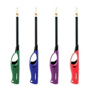 4 Pack Candle Lighters Multipurpose Extended Long Gas Lighter Wand Refillable for Kitchen Fireplace Pilot Light DIY BBQ Grill Stove Butane Included