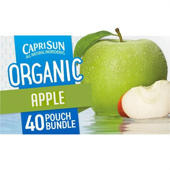 (4 pack) (4 Pack) Capri Sun Organic Apple Ready-to-Drink Soft Drink, 10 - 6 fl oz Pouches