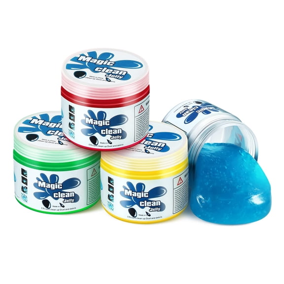 4 Pack Car Cleaning Gels, Auto Detailing Tools Cleaning Putty Car Interior Cleaner Slime, Car Jelly Cleaner, Keyboard Cleaner, Car Cleaning Supplies, gifts for Men Women, TOOLS-00150