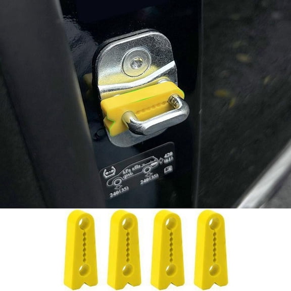 4-Pack Car Door Lock Shock Absorbing Pads, Silicone Latch Covers for Noise Reduction and Slam Prevention, Design B