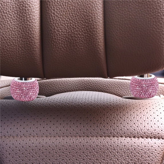 4 Pack Car Headrest Collars, Car Head Rest Collars Rings Decor Bling Crystal Diamond for Car SUV Truck Interior Decoration