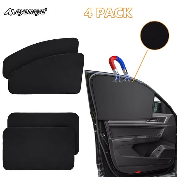 4 Pack Car Magnetic Sun Shade, AYAMAYA Easy to Install Side Window shade Protection from Sunlight & Heat Universal Fit for Most Car
