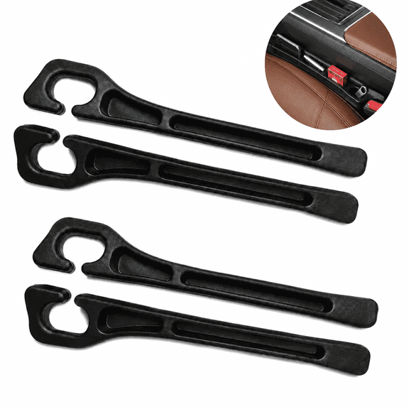 4 Pack Car Seat Gap Filler Organizer, Universal Seat Gap Filler with Storage Pockets, Seat Gap Plug with Storage Slot, Black Car Accessories for Most Cars, Trucks and SUVs