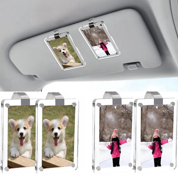 4 Pack Car Sun Visor Photo Holder, 3inch Universal Magnetic Photo Clip,Personalized Photo Car Accessories Suitable for Adding Family or Personal Photos
