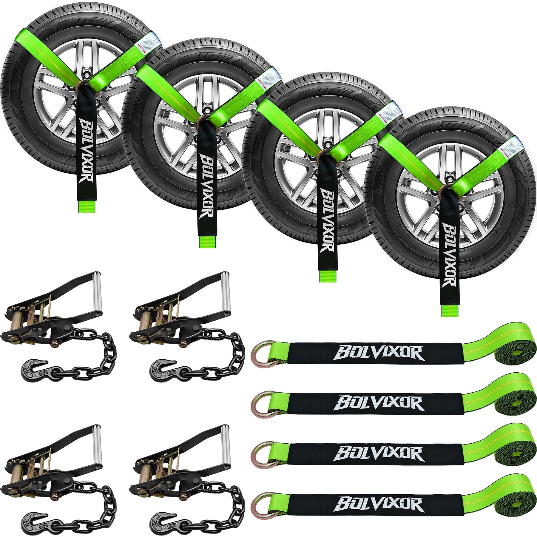 Bolvixor 4 Pack Car Tie Down Straps, 2
