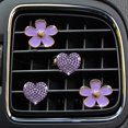 thumbnail image 1 of 4 Pack Car Vent Clips with Fragrance Sheets, Cute Flower Car Air Freshener Vent Clips, Diamond Vent Clips Car Interior Decoration Charm, Suitable for Women (Purple), 1 of 5