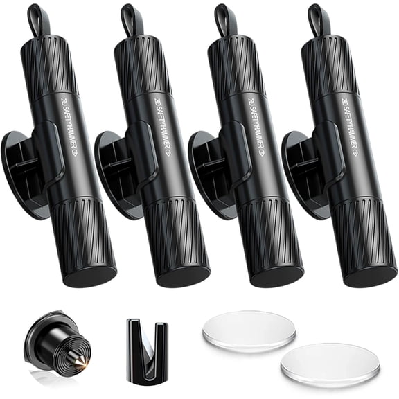 4 Pack Car Window Breaker and Seatbelt Cutter,Auto Rescue Tool,Safe Hammer Car Window Breaker for Land and Underwater,Window Breaker Tool for New Cars,Emergency Car Kit(Red)