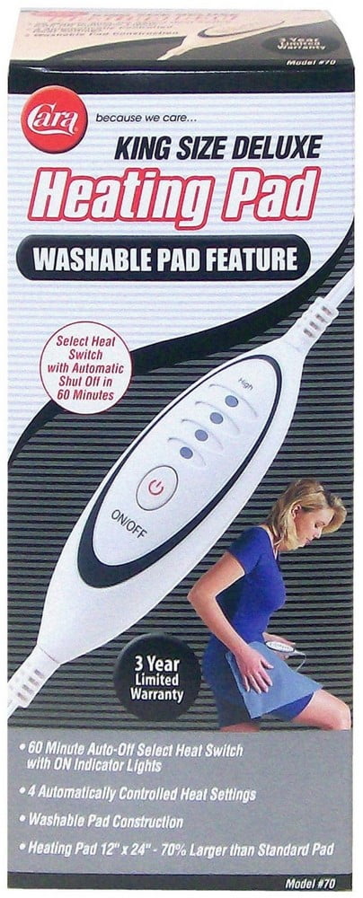4 Pack - Cara Heating Pad Moist/Dry Smart Switch 1 Each