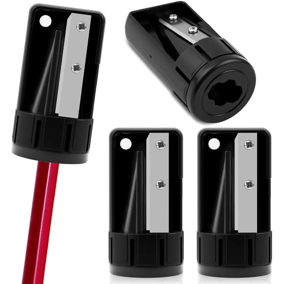 4 Pack Carpenter Pencil Sharpener, Manual Contractor Pencil Sharpener, Portable Woodworking Pencil Sharpeners Cutter Shaver Narrow Sharpening Tool for Woodworking Tool Black