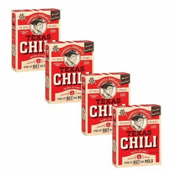 ( 4 Pack ) Carroll Shelby's Original Texas Brand Chili Kit, 3.65 oz