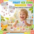 thumbnail image 1 of 4 Pack Cartoon Colorful Stress Relief Squishy Toys, Fruit & Ice Cube Shaped Squeeze & Stretch Fidget Sensory Toys, Random Styles Fidget Toys For Desk Office Desk, 1 of 6
