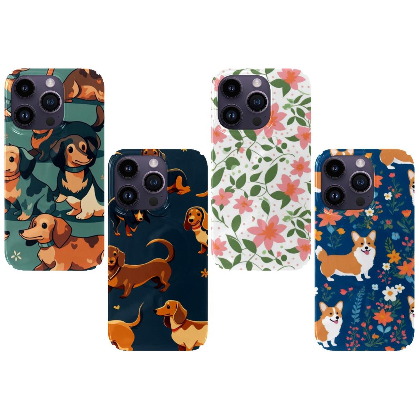4 Pack Cartoon Dog Protective Scratch Resistant Phone Case for iPhone
