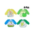 thumbnail image 1 of 4-Pack Cartoon Waterproof Long-Sleeve Bibs - Designed With Cartoon Prints, Waterproof Fabric, Long-Sleeve For Drool & Spill Protection, Teething Relief - For Babies, ,, 1 of 3