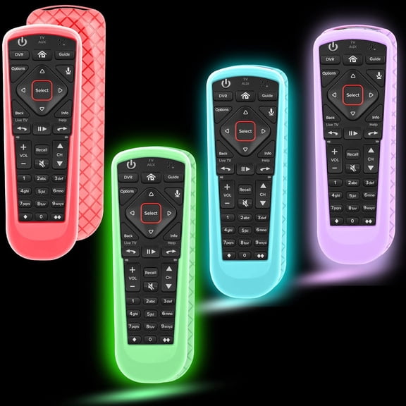 4 Pack Case Cover for Dish Network Remote Control 52.0/54.0, Silicone TV Controller Skin Sleeve Glow in The Dark