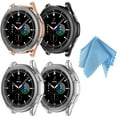 thumbnail image 1 of [4 Pack] Case for Samsung Galaxy Watch 4 Classic 46mm, Soft TPU Slim Plated Cover Protective Shockproof Bumper Shell (Black, Rose Gold, Clear x 2), 1 of 8
