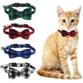 thumbnail image 1 of 4 Pack Cat Collars Breakaway with Bell Cat Collars with Cute Bowtie for Pet Kitten Cats and Small Dogs Pets Adjustable from 8-11In, 1 of 6