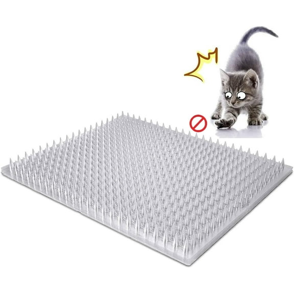 4 Pack Cat Deterrent Outdoor/Indoor Scat Mat, Pet Deterrent Training Mats, Keep Cats/Dogs Away Plastic Mats with Spikes, 12 Sq.ft, 16 x 13 Inches