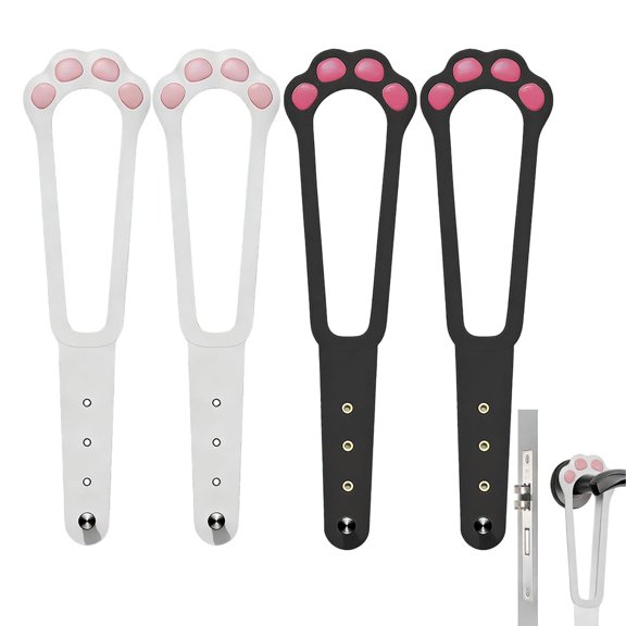 4 Pack Cat Door Latch,Strap 1.2-4" Wide,4 Sizes Adjustable Door Latch Lock Strap,Pet Door Latch for Cats,Door Holder to Keep Door Open,Door Prop for Cats,Latch for Door,Door Strap,No-Drill