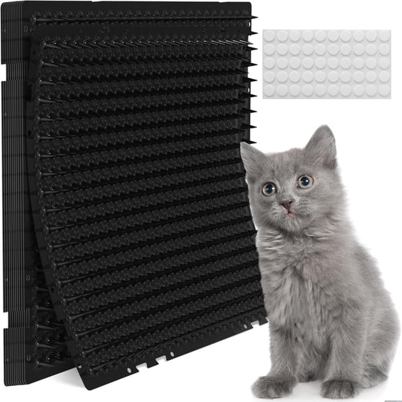4 Pack Cat Spike Mats 17 X 14 Inch Black Plastic Bird Stakes for Outdoor Garden Pigeon Squirrel for Yard and Fence