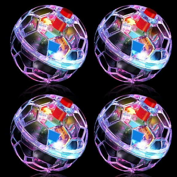 4 Pack Cat Toy Balls Ghost Hunting LED Motion Activated Mini Running Exercise Balls, Glowing Interactive Pet Toys for Puppy Cats Dogs Animals Activity