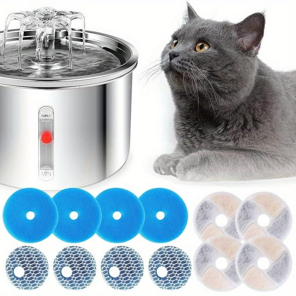 4 Pack Cat Water Fountain Replacement Filters for 67oz/2L Automatic Pet Fountain Cat Water Dispenser