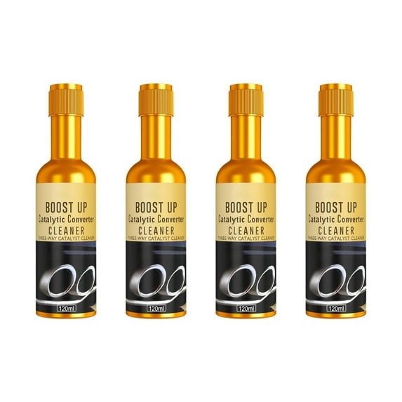 4 Pack Catalytic Converter Cleaner, Auto Parts Engine Cleaner, Exhaust System Pipe Carbon Removal Cleaner Treatment Additive Oil, Fuel System Cleaners, Oil Additive for Gas and Diesel Car