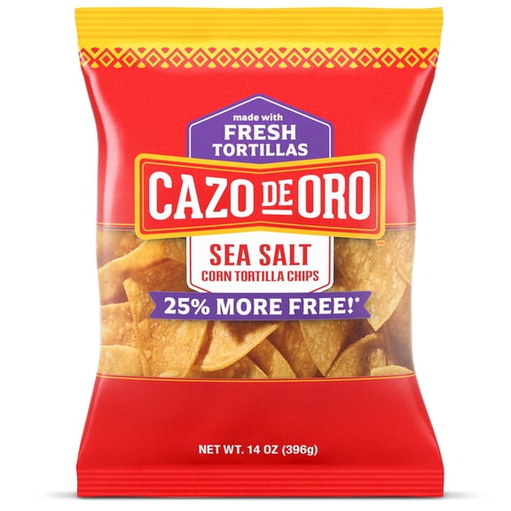4 Pack - Cazo de Oro Sea Salt Corn Tortilla Chips, 14 oz Bag